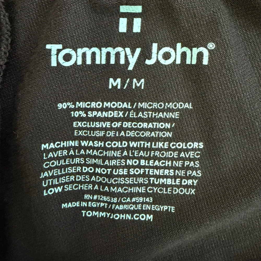 Tommy John Mens Second Skin Lounge Shorts Black Micro Modal Size Medium Pocket